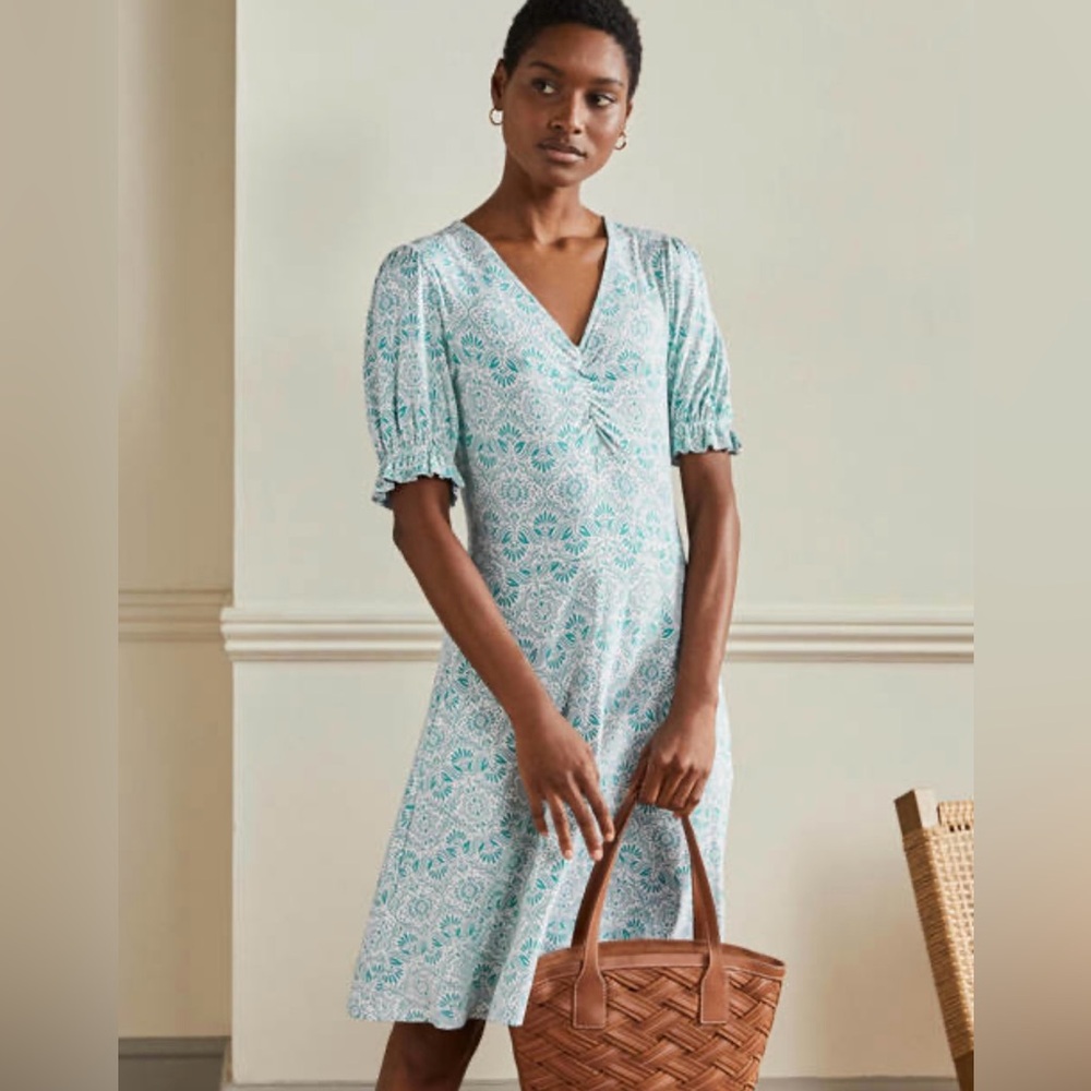 Boden V-Neck Jersey Dress 10L